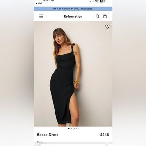 Reformation Size 12 Besse Dress Black